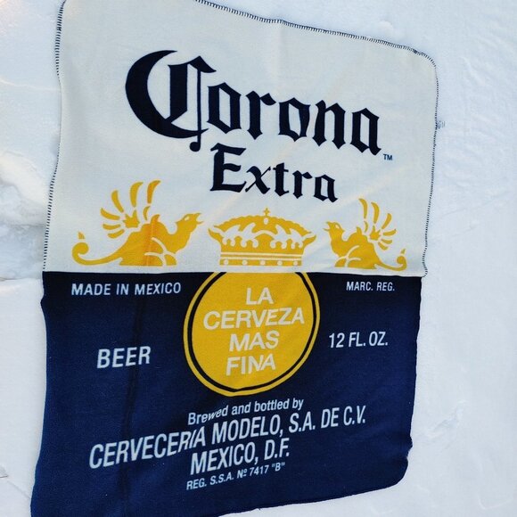 FUN Corona Extra Bottle Label Throw Blanket Official Mexican Beer Merch - Picture 1 of 4